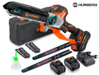 Piła łańcuchowa akumulatorowa 2x2.0Ah gałęziówka 10" + 8'' pilarka humberg do pielęgnacji ogrodu, lekka 1,47 kg