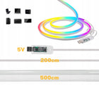 Taśma LED RGB 5m Wodoodporna Pilot Aplikacja IP65 5V USB Neon Elastyczny oświetlenie dekoracyjne wielokolorowe do