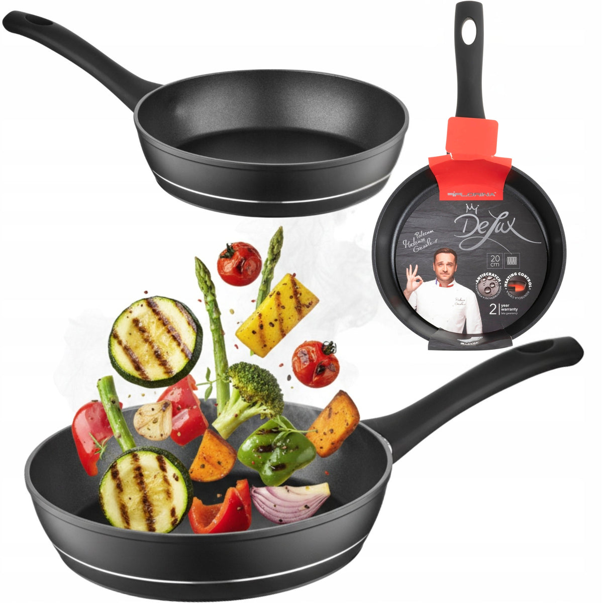 Patelnia tradycyjna aluminiowa 20 CM florina delux by gessler indukcja do smażenia, na gaz, kuchenkę elektryczną i