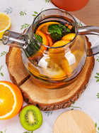 Szklany dzbanek do herbaty lemoniady zaparzacz z pokrywką kamille 1500 ml czajnik na napary, możliwość mycia w zmywarce