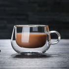 6x SZKLANKI TERMICZNE DO KAWY LATTE ESPRESSO 120ml Z UCHEM ATESTOWANE filiżanki, herbata, podwójna ścianka, szkło