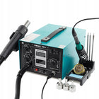 STACJA LUTOWNICZA 2w1 hot air T12 Yihua 706 II mocna precyzyjna kolbowa do napraw elektroniki, 670 W, 480°C