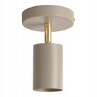 Lampa sufitowa KINKIET LED GU10 beżowa 2w1 Spot Kaszmir Premium oprawa ścienna metalowa złota, pojedynczy reflektor do