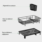 Suszarka do naczyń stojąca ociekacz na naczynia taca czarna z odpływem loft metalowy jednopoziomowy stelaż kuchenny