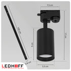 Oświetlenie Szynowe Listwa 3m Reflektor Lampa 5x GU10 Szynoprzewód 3x 1m system sufitowy czarny oprawy na żarówki bez