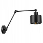 Lampa Ścienna Kinkiet Loft Edison LED oprawa na żarówkę E27, czarna metalowa, 1 punkt światła, do salonu i sypialni