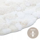 Dywan Shaggy Antypoślizgowy Premium Miękki Puszysty 50x80cm Ozdobny mata łazienkowa, owalna, beżowa, poliester, grubość