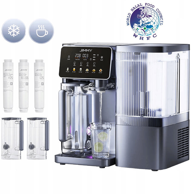 Dystrybutor wody z odwróconą osmozą jimmy R9 Pro 10–15°C zimna woda goracej 35.7 cm 38.1 cm 5.5 l srebrny/szary