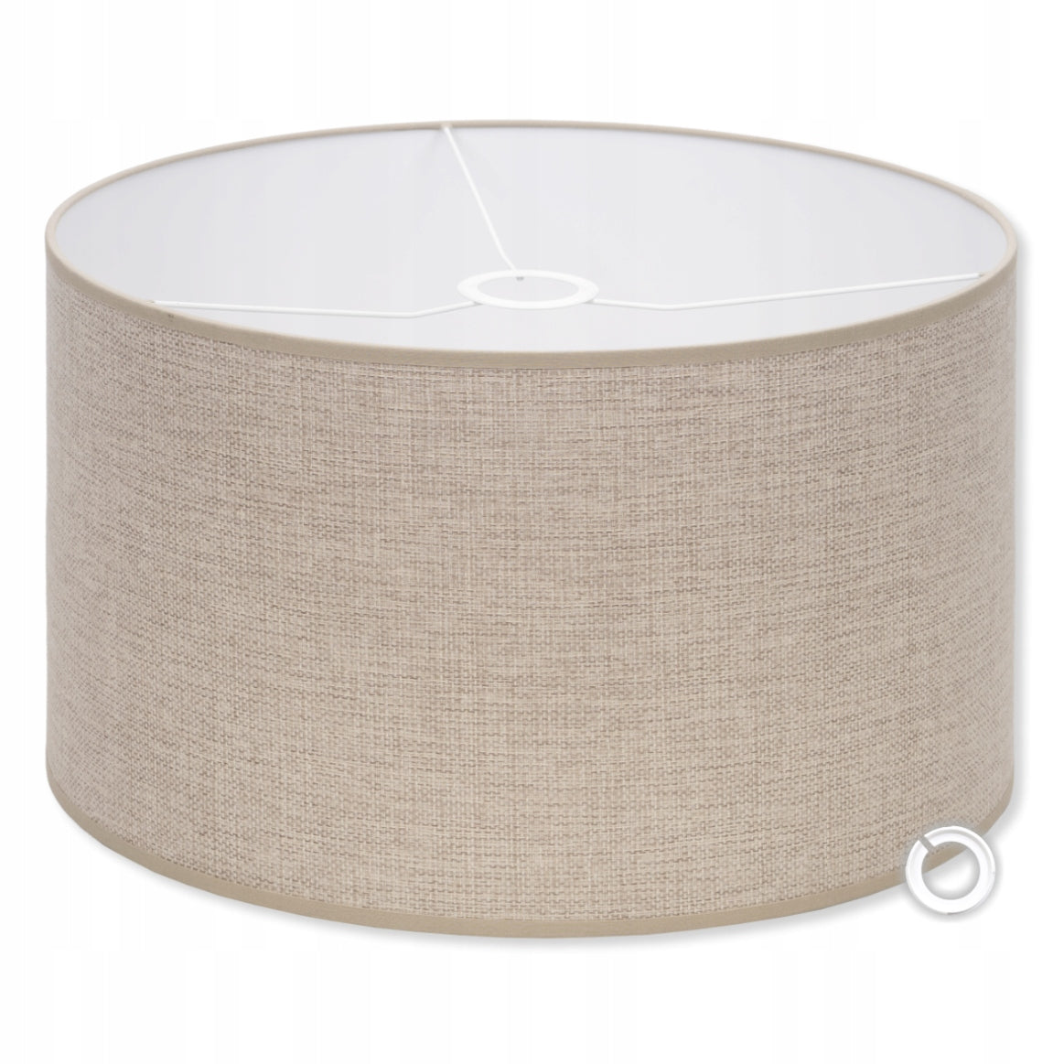 Abażur LNIANY do lampy wiszącej stojącej naturalny Klosz do lamp E27 E14 owanie beżowy, brązowy