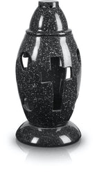 Piękny Lampion Nagrobny 13x28 cm Czarny znicz na cmentarz, dekoracja grobu, ozdoba nagrobka