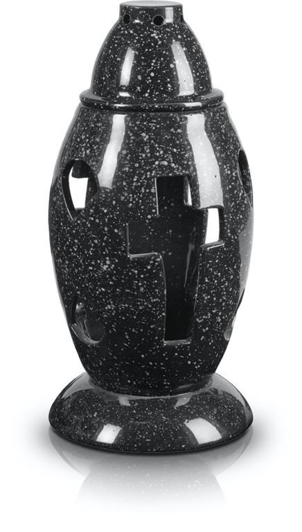 Piękny Lampion Nagrobny 13x28 cm Czarny znicz na cmentarz, dekoracja grobu, ozdoba nagrobka
