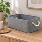Kosz organizer pojemnik do przechowywania koszyk szary na zabawki kosmetyki pudełko 30x20x13 cm, schowek na drobiazgi