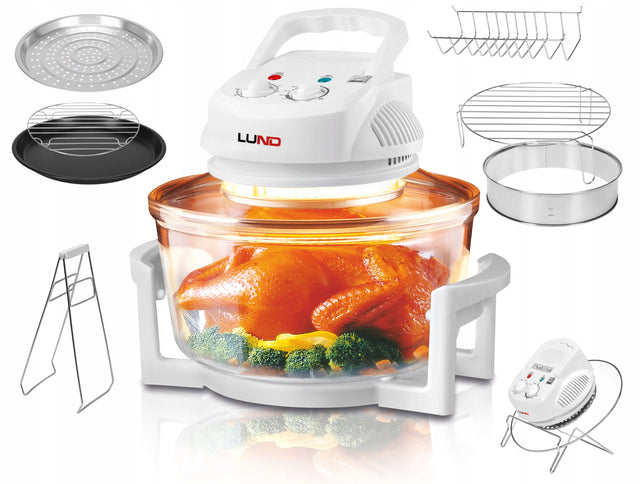 Kombiwar halogenowy multicooker duży 17l 1400W biały + akcesoria lund 17 l 1400 w