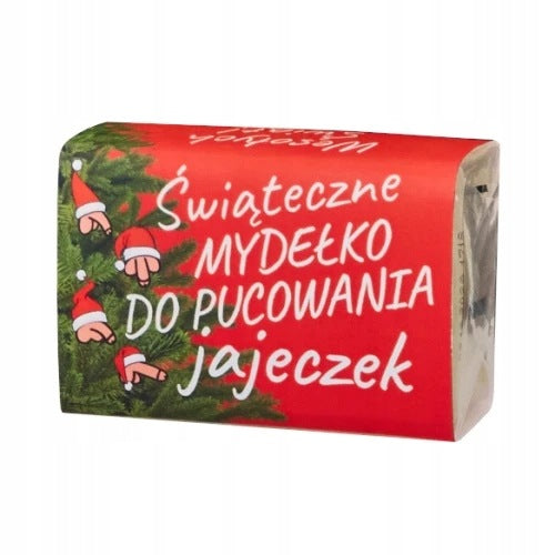 PREZENT na ŚWIĘTA URODZINY MIKOŁAJA mydło do pucowania jajeczek Faceta zabawny upominek dla chłopaka, gadżet z nadrukiem na Dzień Chłopaka