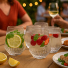 Szklanki Harmony 40 Lines Ryflowane DO NAPOJÓW wody soku6x300 ml Rastal do drinków, lemoniady i koktajli, bezbarwne