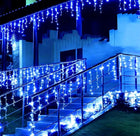 SOPLE 500 LED KURTYNA LAMPKI ZEWNĘTRZNE IP44 NIEBIESKIE + ZIMNY FLASH kurtyna świetlna 2100 cm