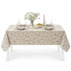 Obrus plamoodporny na stół do kuchni i salonu 140x220cm efekt lnu-dmuchawce serweta bawełniano-poliestrowa, nakrycie