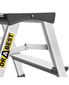 Drabest Drabina aluminiowa dwustronna 2x2 stopnie 125kg comfort podest schodki domowe do prac na wysokości, wysokość