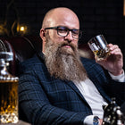ZESTAW WHISKY DLA MĘŻCZYZN SZKLANKI KARAFKA WHISKY KAMIENIE ETUI PREZENT do bourbonu i degustacji, pojemność 300 ml
