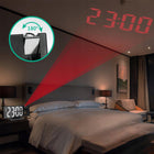 Elektroniczny zegar LED cyfrowy z projektorem budzik termometr lustro 4w1 czarny tworzywo sztuczne