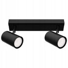Lampa sufitowa HALOGENOWA kinkiet OPRAWA LED reflektor SPOT 2x GU10 czarna prostokątna, 31,5 cm, do oświetlenia