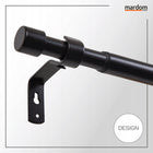 Karnisz teleskopowy regulowany adapte 160-290 CM czarny drążek do zasłon pojedynczy metalowy średnica 19/16 mm
