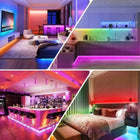 Taśma LED RGB 5m Ledy 5050 Listwa 230v 12v kolorowa na pilota + aplikacja dekoracyjne podświetlenie wnętrz do pokoju