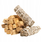Duży Zestaw Palo Santo Kadzidło 200g + 2x Szałwia Biała Duży Pęk drewienka zapachowe do medytacji, relaksu i