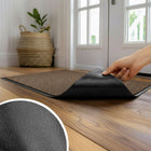 Wycieraczka pod drzwi wejściowa do butów wewnętrzna mata gumowa 80x120 cm chodnik pvc tekstylny brązowy grubość 7 mm