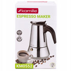 Kawiarka do parzenia kawy stalowa zaparzacz 450 ml czajnik dzbanek kamille na indukcję, moka, espresso, 9 filiżanek