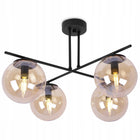 LAMPA SUFITOWA WISZĄCA ŻYRANDOL CZARNY LOFT NOWOCZESNY LED NAD WYSPĘ KULE 4 punkty świetlne, szklana oprawa, gwint E14