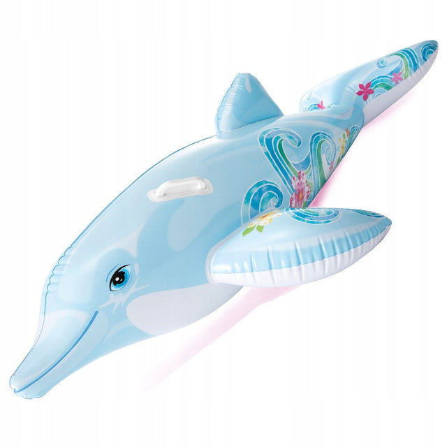 Materac do Pływania Dmuchany Delfin dla Dzieci Dmuchana Zabawka intex 58535 akcesorium basenowe, do wody, niebieski, udźwig 40 kg, od 3 lat