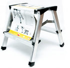 Drabest Drabina aluminiowa dwustronna 2x2 stopnie 125kg comfort podest schodki domowe do prac na wysokości, wysokość