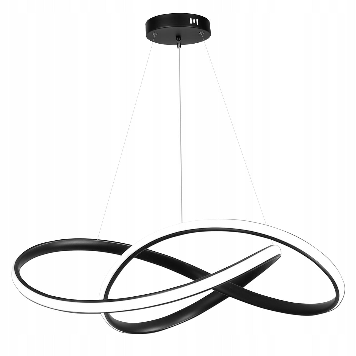 Lampa sufitowa LED wisząca żyrandol LED do salonu kuchni Nowoczesna 44W NW oprawa zwisająca czarna aluminiowa 100 cm