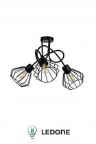 LAMPA SUFITOWA ŻYRANDOL WISZĄCA LOFT DIAMENT BRYLANT CZARNA PAJĄK DRUCIANA 3-punktowa metalowa oprawa E27 do salonu
