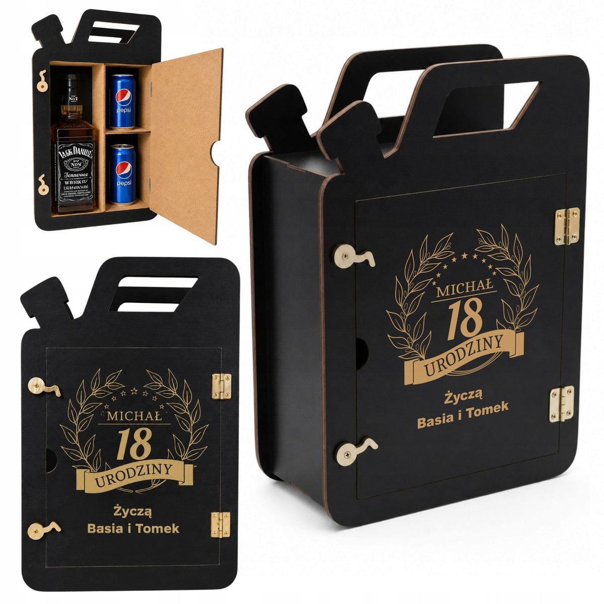 Kanister barek prezent na 18 30 40 50 60 urodziny dla faceta personalizacja mini bar na alkohol, upominek dla