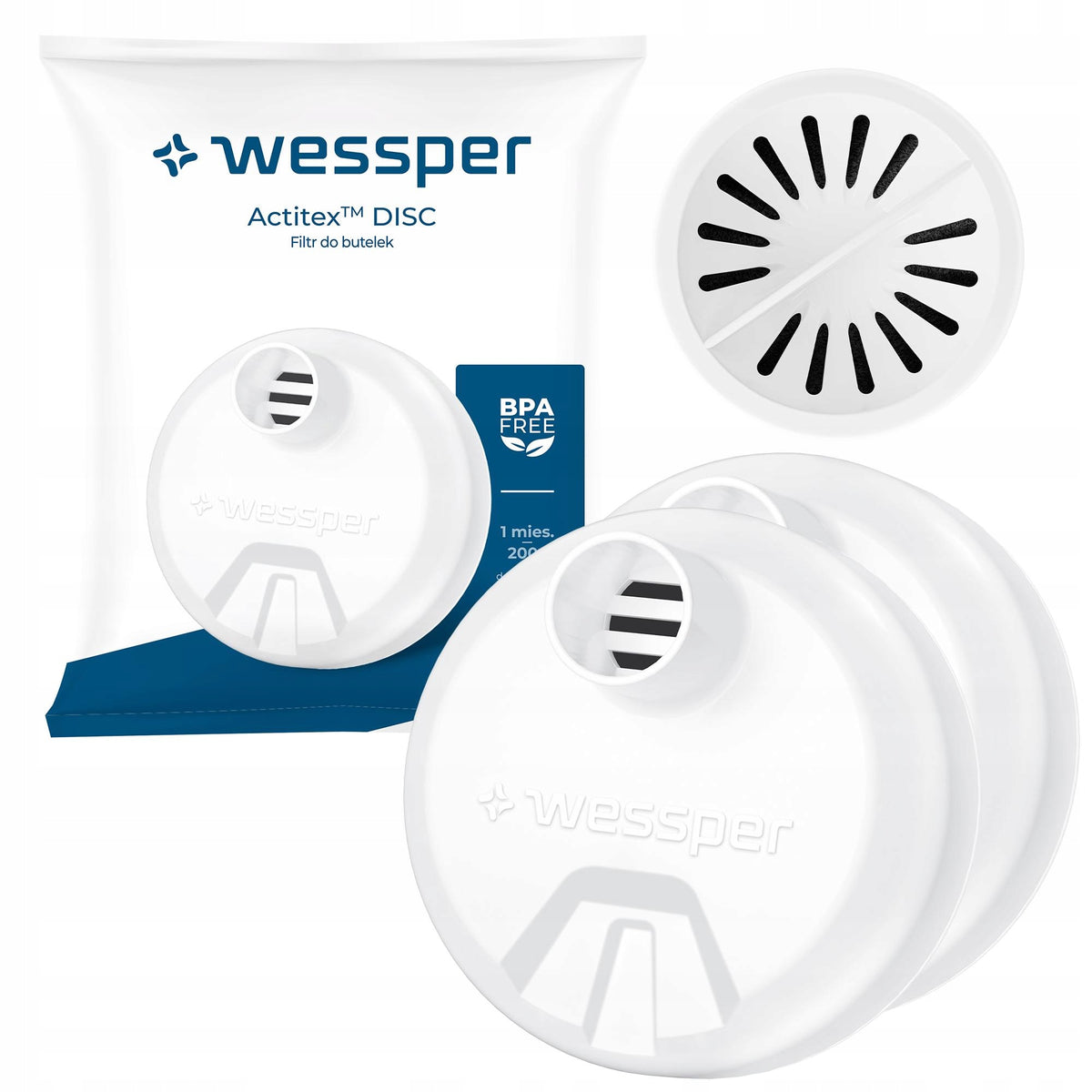 2x Filtr Wessper Actitex Disc do butelki Wessper B2 B4 biały
