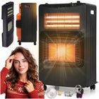 PIECYK GAZOWY na butle GRZEJNIK SKŁADANY 5,4kW + FARELKA ELEKTRYCZNY 2w1 420 mm 730 mm grzewcza czarny