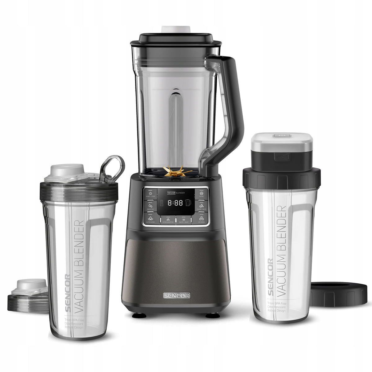 Blender Kielichowy Próżniowy Sencor SBU 7878BK mocny 1500W 1,5l + butelka