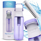 Butelka filtrująca na wodę aqualogis bidon Aqua&Go Tritan Fioletowa 750ml fioletowy