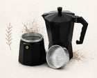 Kawiarka do kawy espresso 300 ML 6 filiżanek aluminiowa czarna zaparzacz moka, kafetierka, dzbanek ciśnieniowy