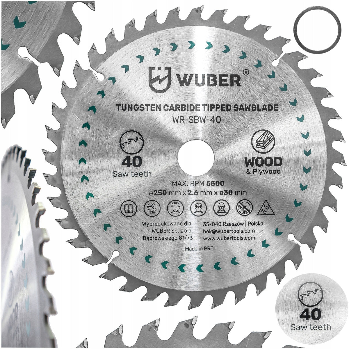 TARCZA DO CIĘCIA DREWNA PIŁA TARCZOWA WIDIOWA 250x30 MM 40T DO KRAJZEGI 1 szt.