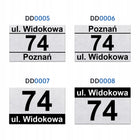 Nierdzewny Numer Na Dom Tabliczka Adresowa z Numerem Domu 32x21 cm Srebrny oznaczenie posesji, szyld na elewację