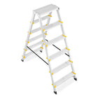 Drabina aluminiowa domowa dwustronna składana higher 2x6 stopni taboret schodki, podest roboczy, nośność 125 kg