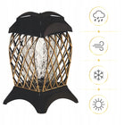 Znicz szklany lampion Ażurowy Złoty 33 cm na Wszystkich Świętych na grób lampka nagrobna LED, dekoracja cmentarna na