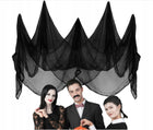 Sztuczna pajęczyna czarna na halloween duża XXL dekoracja ozdoba 183X76 CM sieć pająka na imprezę tematyczną