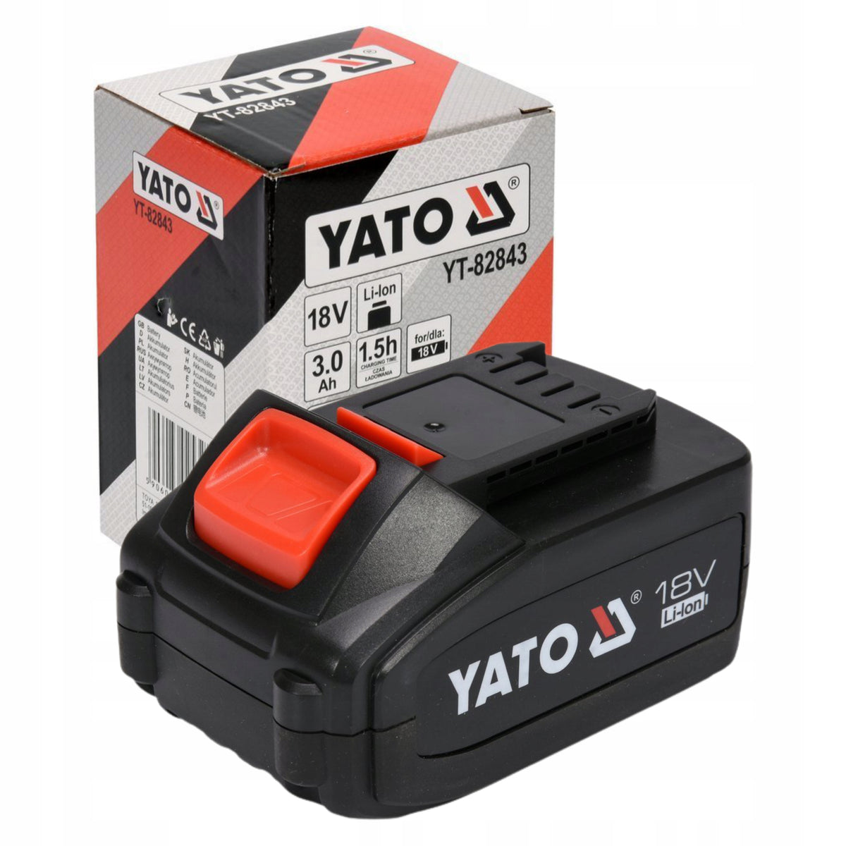 YATO AKUMULATOR BATERIA LI-ION 3,0Ah 18V DO NARZĘDZI YATO 18V YT-82843 pakiet ogniw, zapasowe zasilanie do wiertarki i