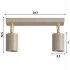 Lampa Sufitowa Żyrandol Plafon Beżowa Kaszmir GU10 LED Regulowana Premium oprawa punktowa do salonu kuchni, 2 źródła