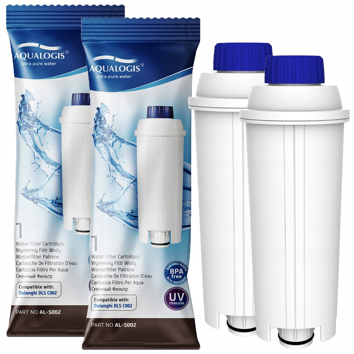 Filtr wody do ekspresu delonghi magnifica evo dinamica plus eletta explore wkład uzdatniający, zestaw 2 sztuki