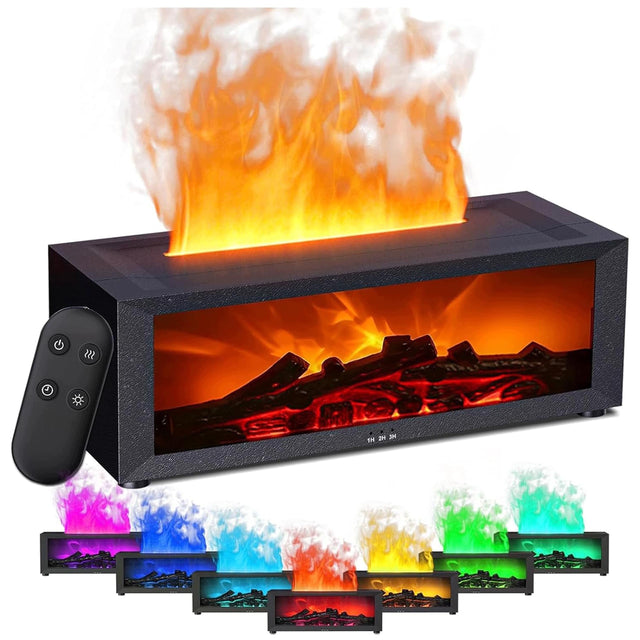 Nawilżacz powietrza kominek ultradźwiękowy aromaterapia LED RGB timer pilot nawilżacz ultradźwiękowy 10 w